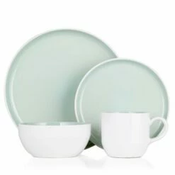 Barbary & Oak Oslo 16 Piece Dinnerware Set Green