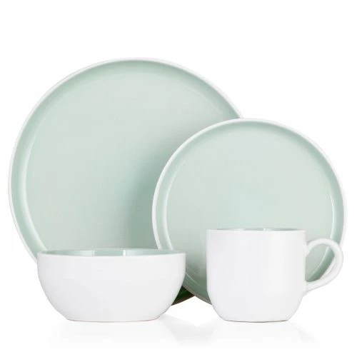 Barbary & Oak Oslo 16 Piece Dinnerware Set Green