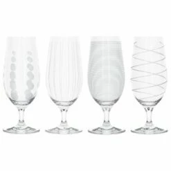 Mikasa Cheers Set Of 4 Stemmed Pilsner Glasses