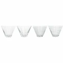 Mikasa Cheers Set Of 4 Stemless Martini Glasses