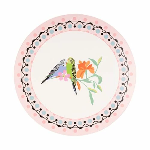 Cath Kidston Painted Table Set Of 4 Budgie Cork Backed Round Placemats