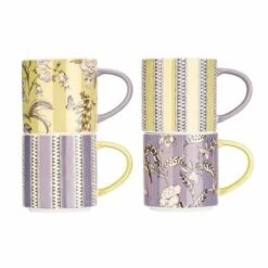 Cath Kidston Wisteria Set Of 4 Stacking Mugs