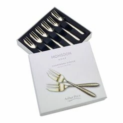 Arthur Price Monsoon Champagne Mirage Set Of 6 Pastry Forks