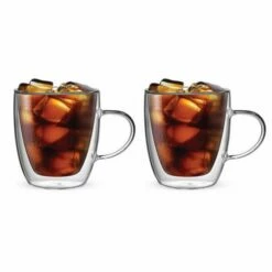 Bialetti Capri Double Walled Glass Mugs 350ml Set Of 2