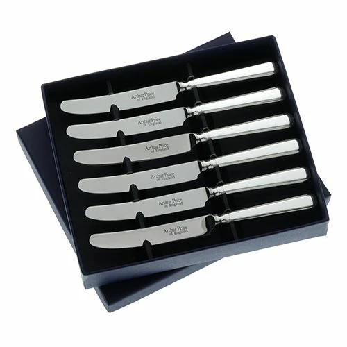 Arthur Price Of England Sovereign Stainless Steel Set Of Six Tea Knives Grecian