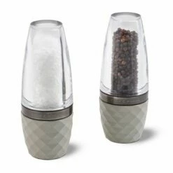 Cole & Mason Precision+ Stemless City Concrete Clear Salt & Pepper Mill Gift Set With Gunmetal Band