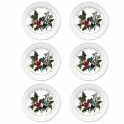 Portmeirion The Holly & The Ivy Set Of 6 25cm Dinner Plates