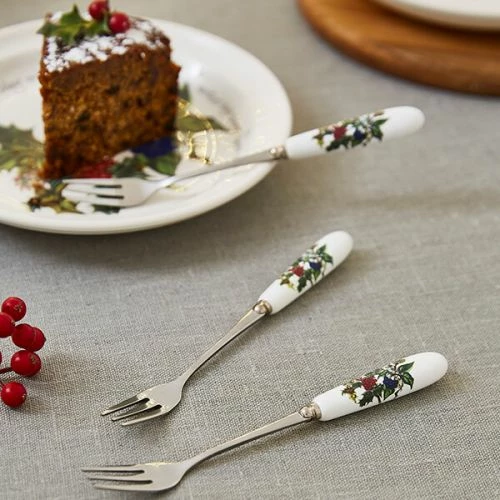 Portmeirion The Holly & The Ivy Set Of 6 Pastry Forks - Image 2