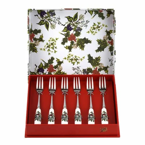 Portmeirion The Holly & The Ivy Set Of 6 Pastry Forks