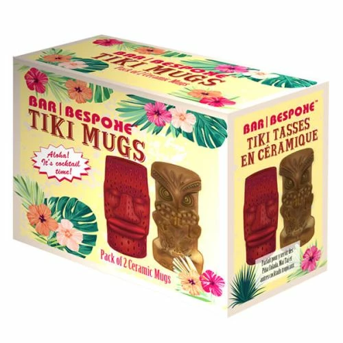 Bar Bespoke Tiki Mugs 2 Pack Brown And Red - Image 6