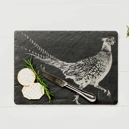 The Just Slate Company Pheasant Slate Cheese Board & Knife Gift Set - Image 3