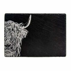 The Just Slate Company Highland Cow Slate Cheese Board