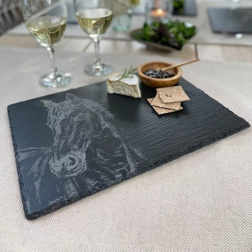 The Just Slate Company Horse Portrait Slate Cheese Board - Image 3