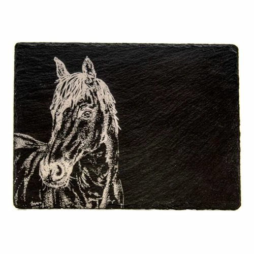 The Just Slate Company Horse Portrait Slate Cheese Board