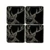 The Just Slate Company Set Of 4 Stag Slate Coasters