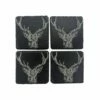The Just Slate Company Set Of 4 Stag Prince Slate Coasters