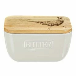 The Just Slate Company Pheasant White Butter Dish