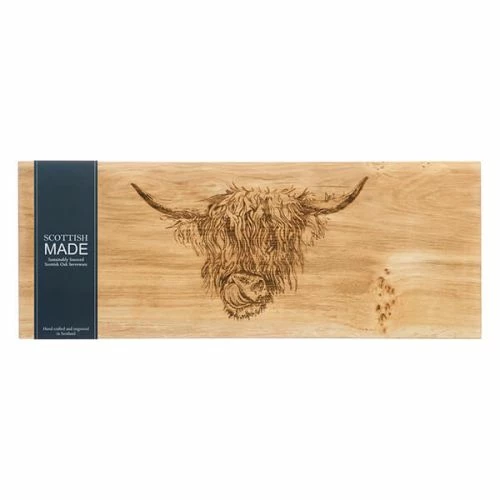 The Just Slate Company Highland Cow Large Oak Serving Board - Image 2