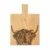 The Just Slate Company Highland Cow Medium Oak Serving Paddle