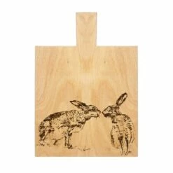 The Just Slate Company Kissing Hares Medium Oak Serving Paddle