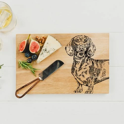 The Just Slate Company Dachshund 30cm Oak Serving Board - Image 2