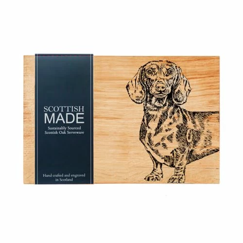 The Just Slate Company Dachshund 30cm Oak Serving Board