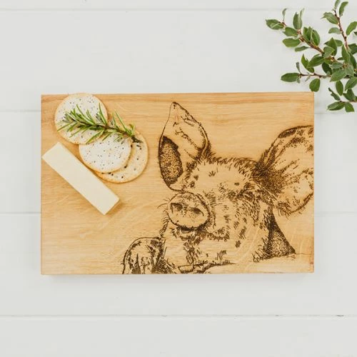 The Just Slate Company Pig 30cm Oak Serving Board - Image 3