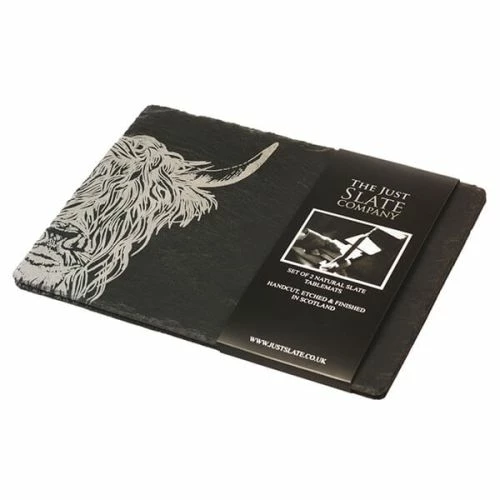 The Just Slate Company Set Of 2 Highland Cow Placemats - Image 2