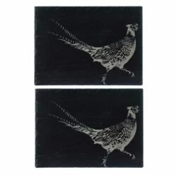 The Just Slate Company Set Of 2 Pheasant Slate Placemats
