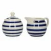 London Pottery Sugar And Creamer Set Blue Bands