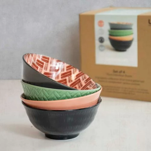 KitchenCraft Designed For Life Glazed Stoneware Bowl Set Of 4 - Image 4