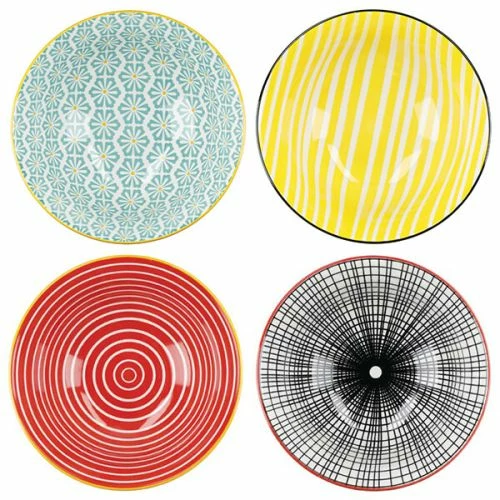 KitchenCraft Monochrome Glazed Stoneware Bowl Set Of 4 - Image 2