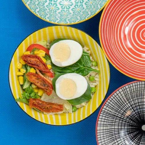 KitchenCraft Monochrome Glazed Stoneware Bowl Set Of 4 - Image 5