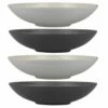 KitchenCraft Grey Embossed 22cm Stoneware Coupe Bowl Set Of 4