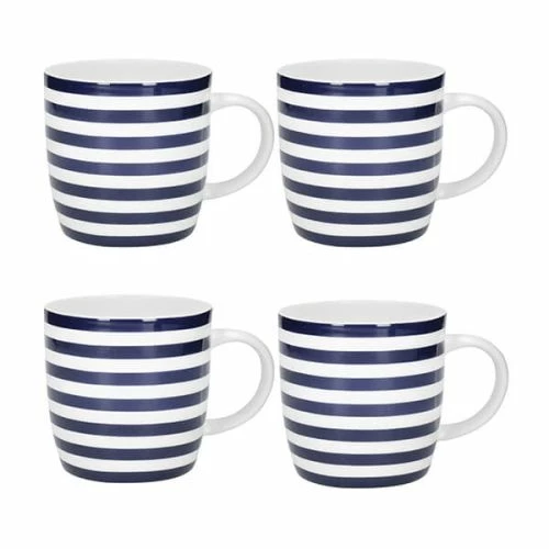 KitchenCraft Barrel Mug Set Of 4 Nautical Stripe