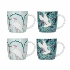 KitchenCraft Barrel Mug Set Of 4 Exotic Crane