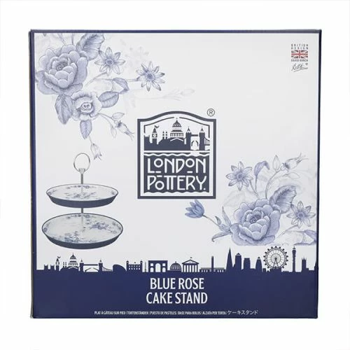 London Pottery Blue Rose Cake Stand - Image 2