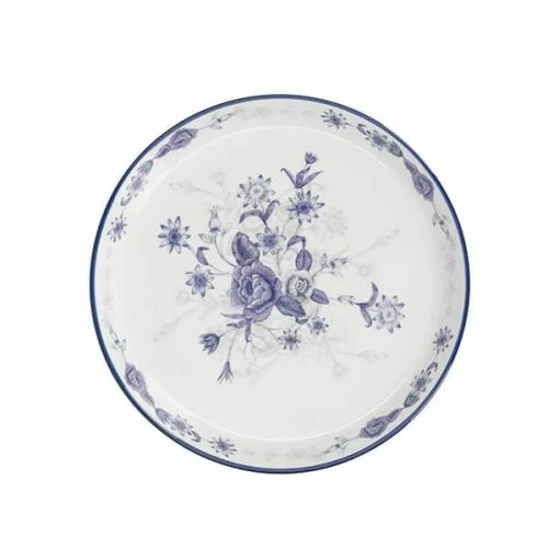 London Pottery Blue Rose Cake Plate