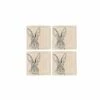 The Just Slate Company Set Of 4 Hare Linen Coasters