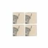 The Just Slate Company Set Of 4 Highland Cow Linen Coasters