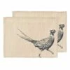 The Just Slate Company Set Of 2 Pheasant Linen Placemats