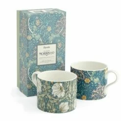 Morris & Co Mugs Set Of 2 Seaweed Teal & Pimpernel Privat