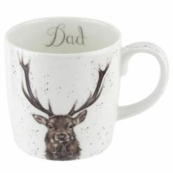 Wrendale Designs Large Fine Bone China Mug Dad, Stag