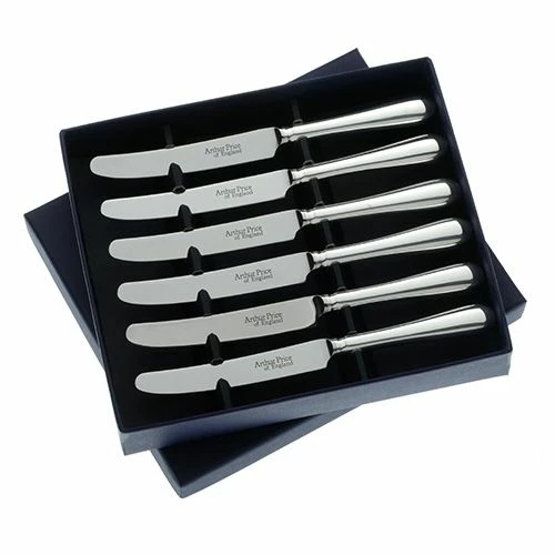 Arthur Price Of England Sovereign Silver Set Of Six Tea Knives Old English