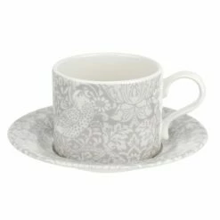 Morris & Co Strawberry Thief 10oz Tea Cup And Saucer