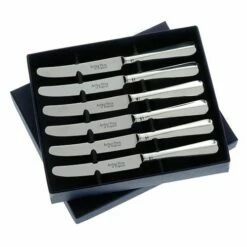 Arthur Price Of England Sovereign Silver Set Of Six Tea Knives Rattail