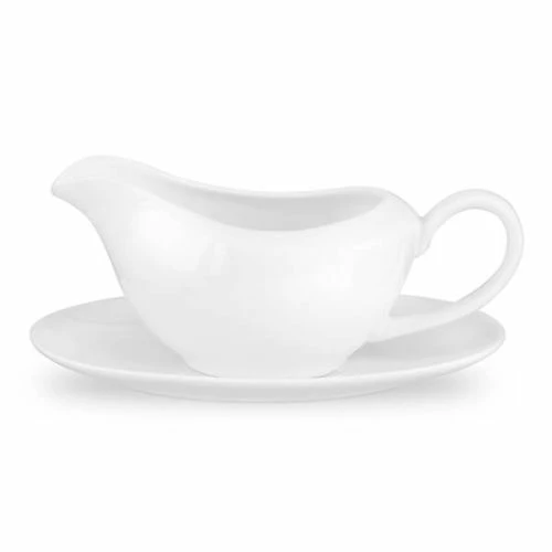 Royal Worcester Serendipity White Gravy Boat And Stand