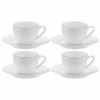 Royal Worcester Serendipity Platinum Set Of 4 Teacup & Saucers