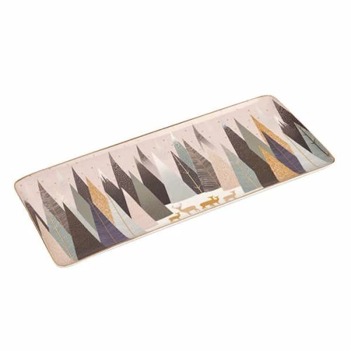 Sara Miller Frosted Pines Collection Deer Sandwich Tray - Image 2