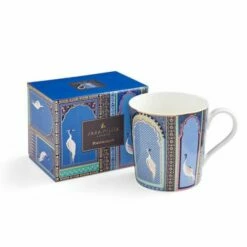Sara Miller India Collection Mug Lattice Window's Indigo